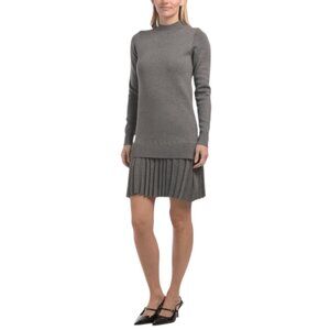 TAYLOR Pleated Skirt Mini Sweater Dress